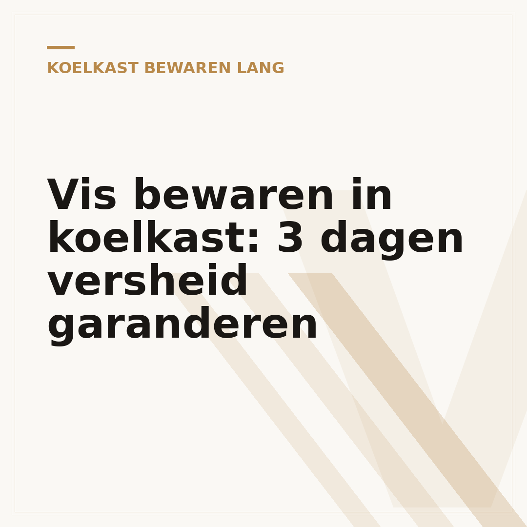 Vis bewaren in koelkast: 3 dagen versheid garanderen