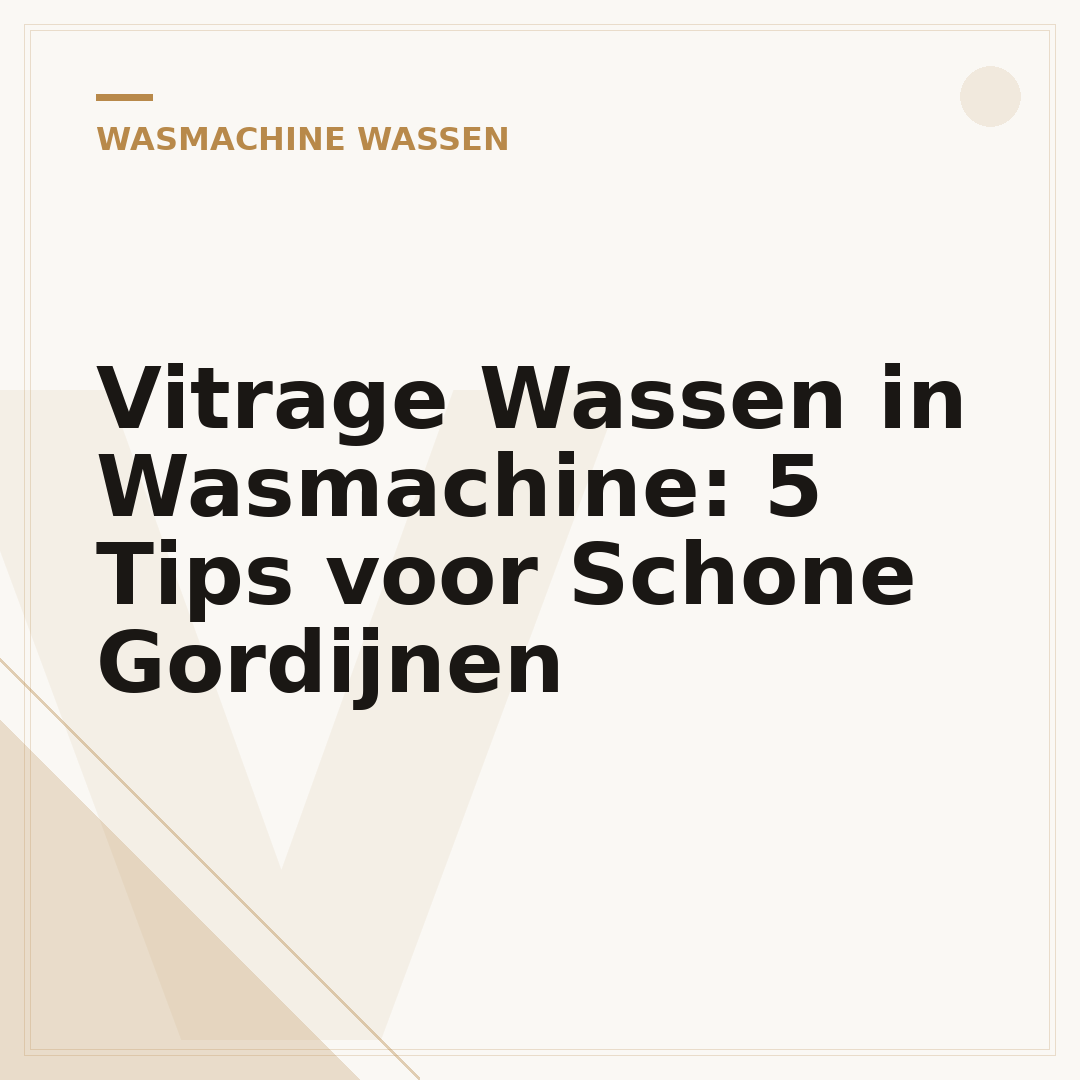 Vitrage Wassen in Wasmachine: 5 Tips voor Schone Gordijnen
