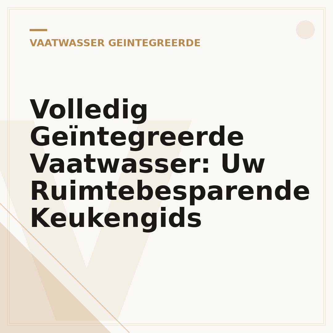 Volledig Geïntegreerde Vaatwasser: Uw Ruimtebesparende Keukengids