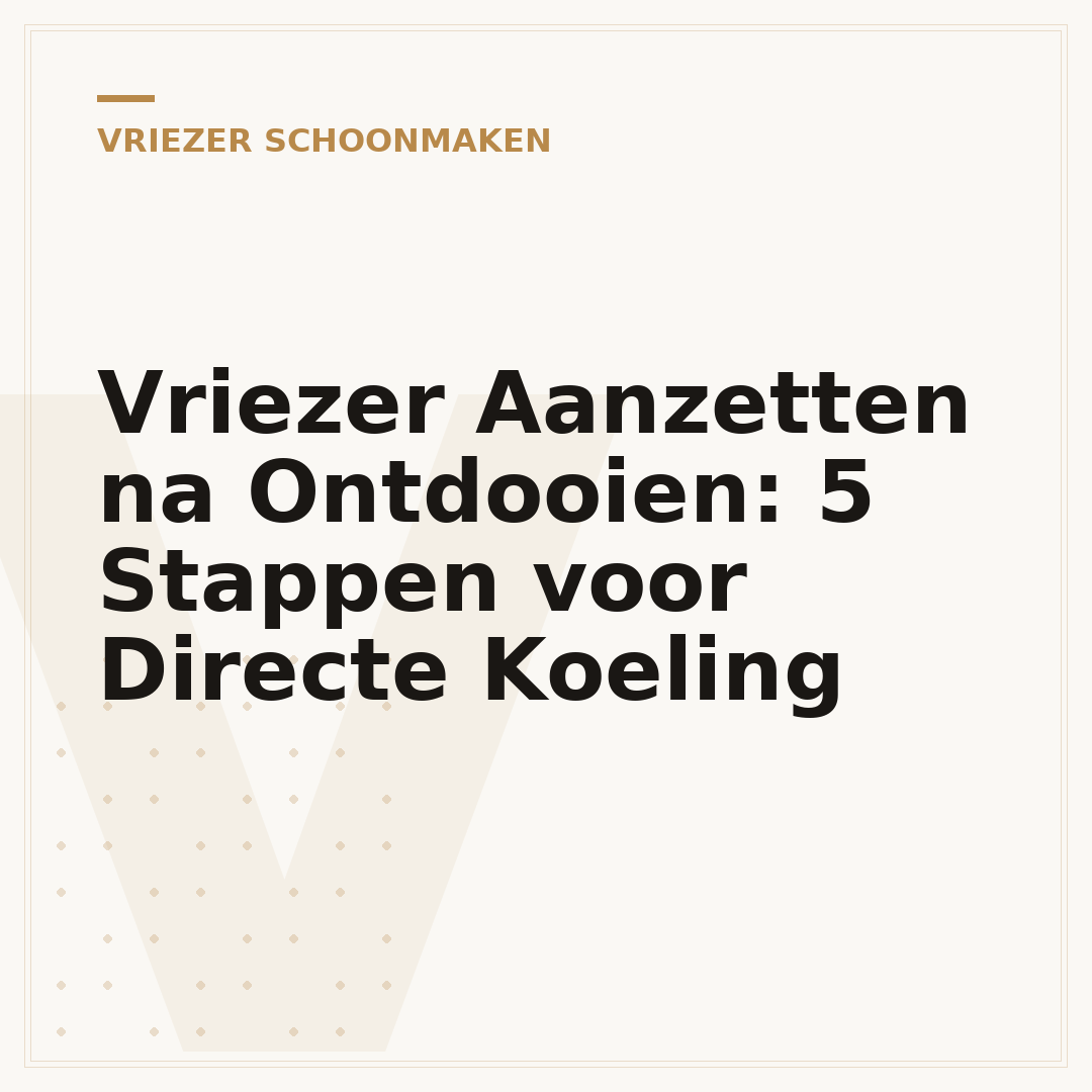 Vriezer Aanzetten na Ontdooien: 5 Stappen voor Directe Koeling