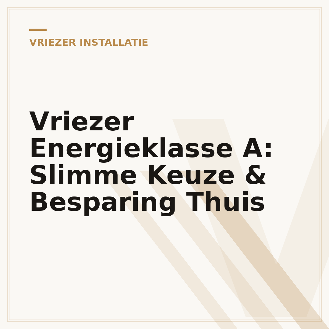 Vriezer Energieklasse A: Slimme Keuze & Besparing Thuis