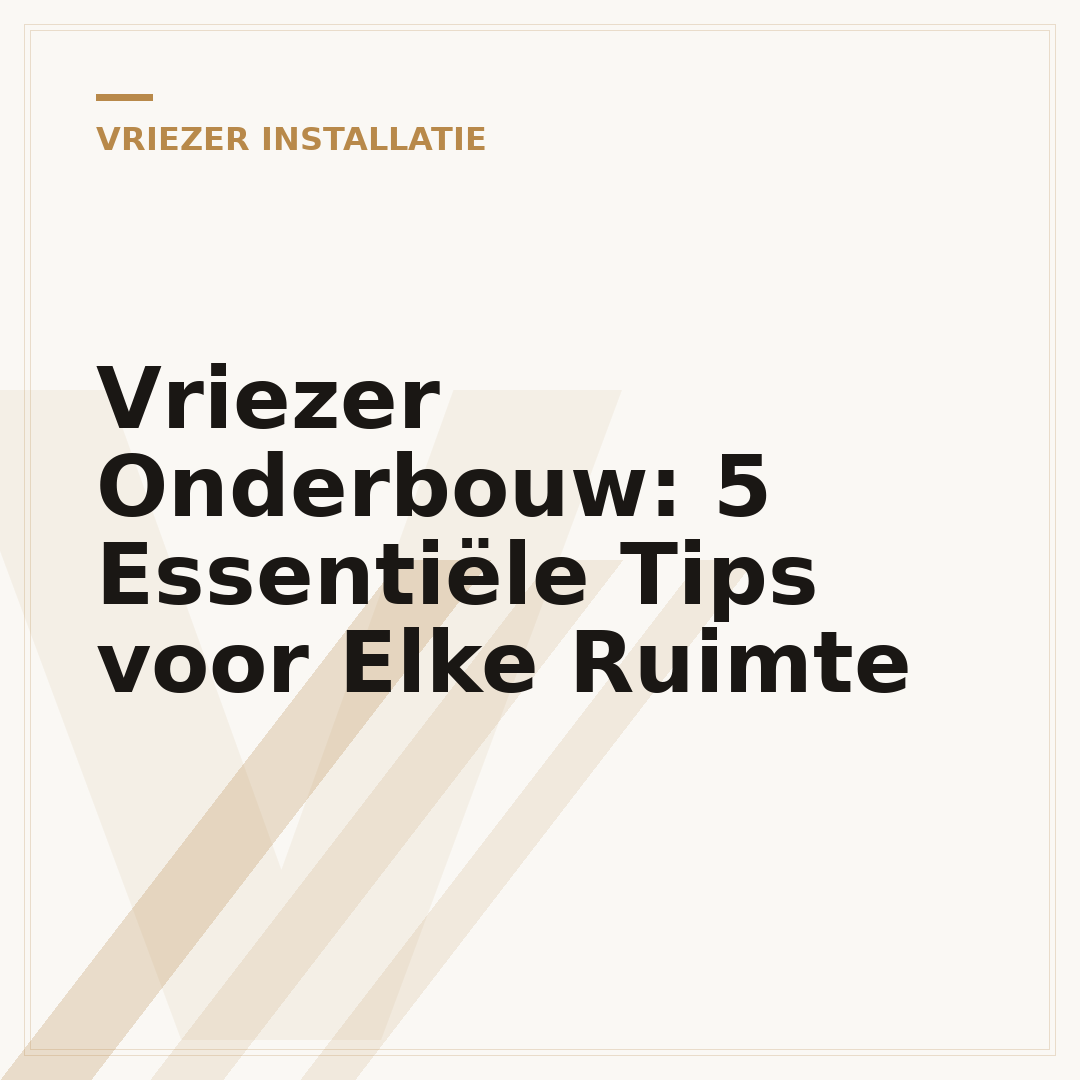 Vriezer Onderbouw: 5 Essentiële Tips voor Elke Ruimte