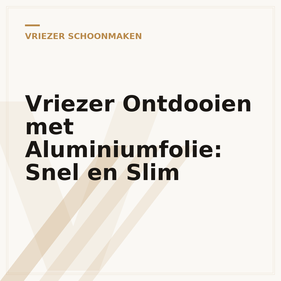 Vriezer Ontdooien met Aluminiumfolie: Snel en Slim