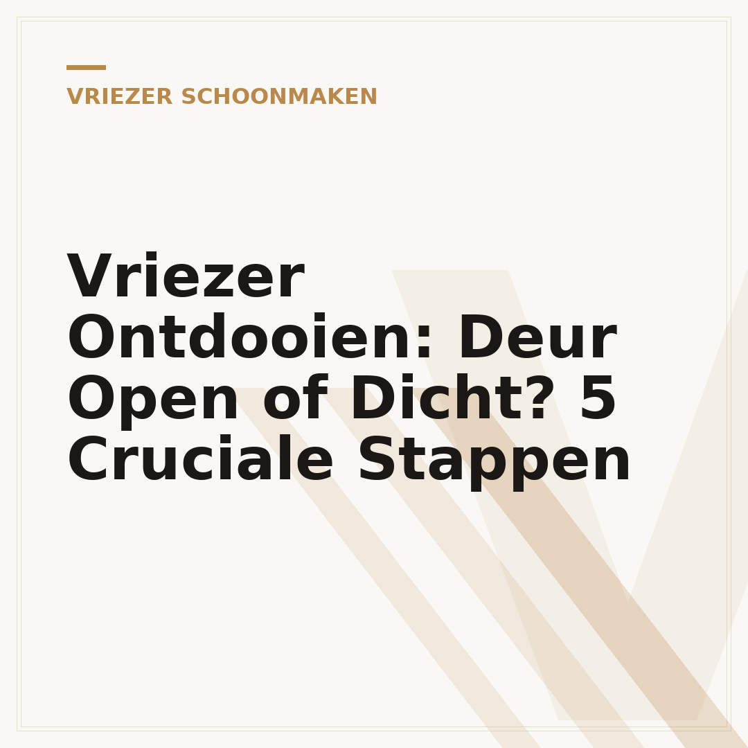 Vriezer Ontdooien: Deur Open of Dicht? 5 Cruciale Stappen