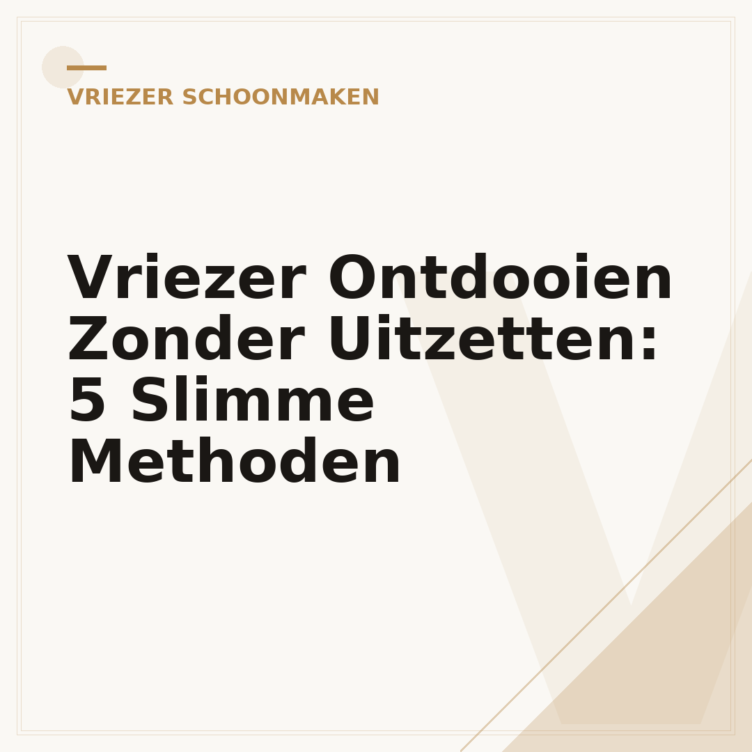 Vriezer Ontdooien Zonder Uitzetten: 5 Slimme Methoden