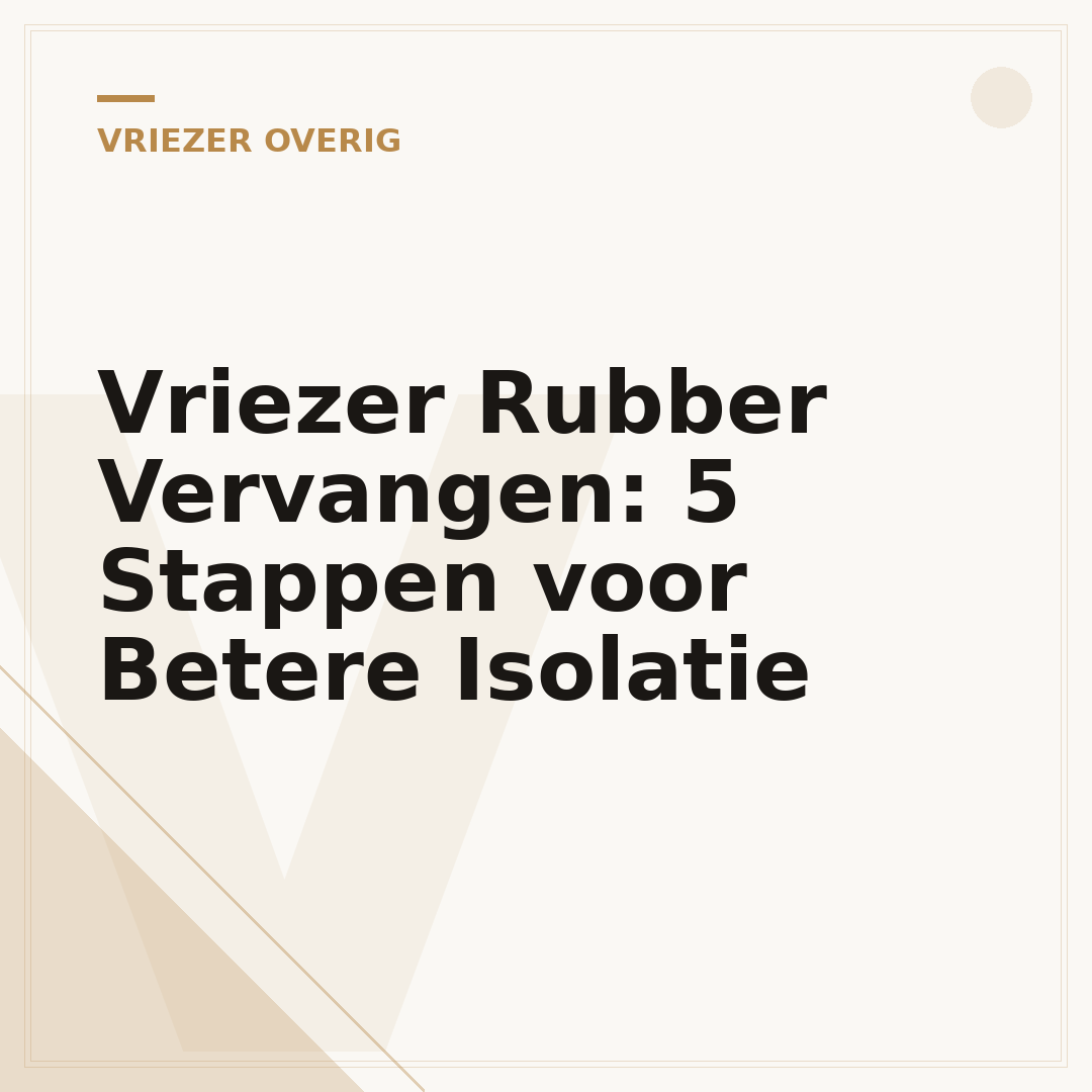 Vriezer Rubber Vervangen: 5 Stappen voor Betere Isolatie