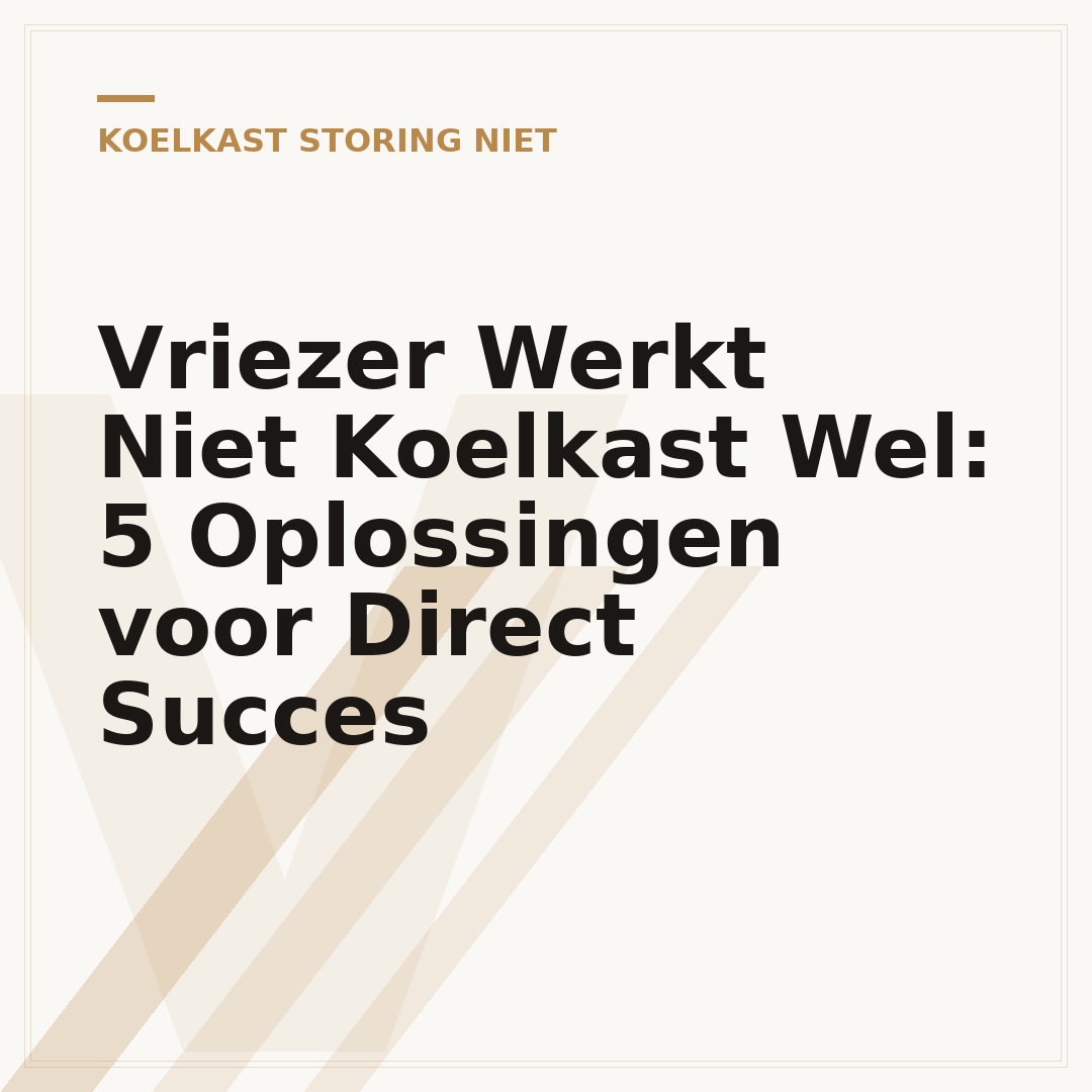 Vriezer Werkt Niet Koelkast Wel: 5 Oplossingen voor Direct Succes