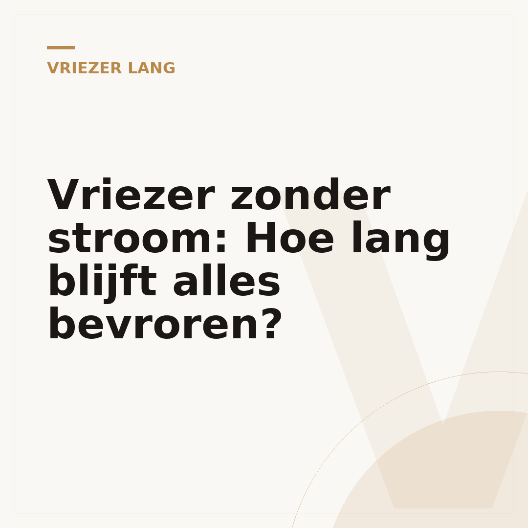 Vriezer zonder stroom: Hoe lang blijft alles bevroren?