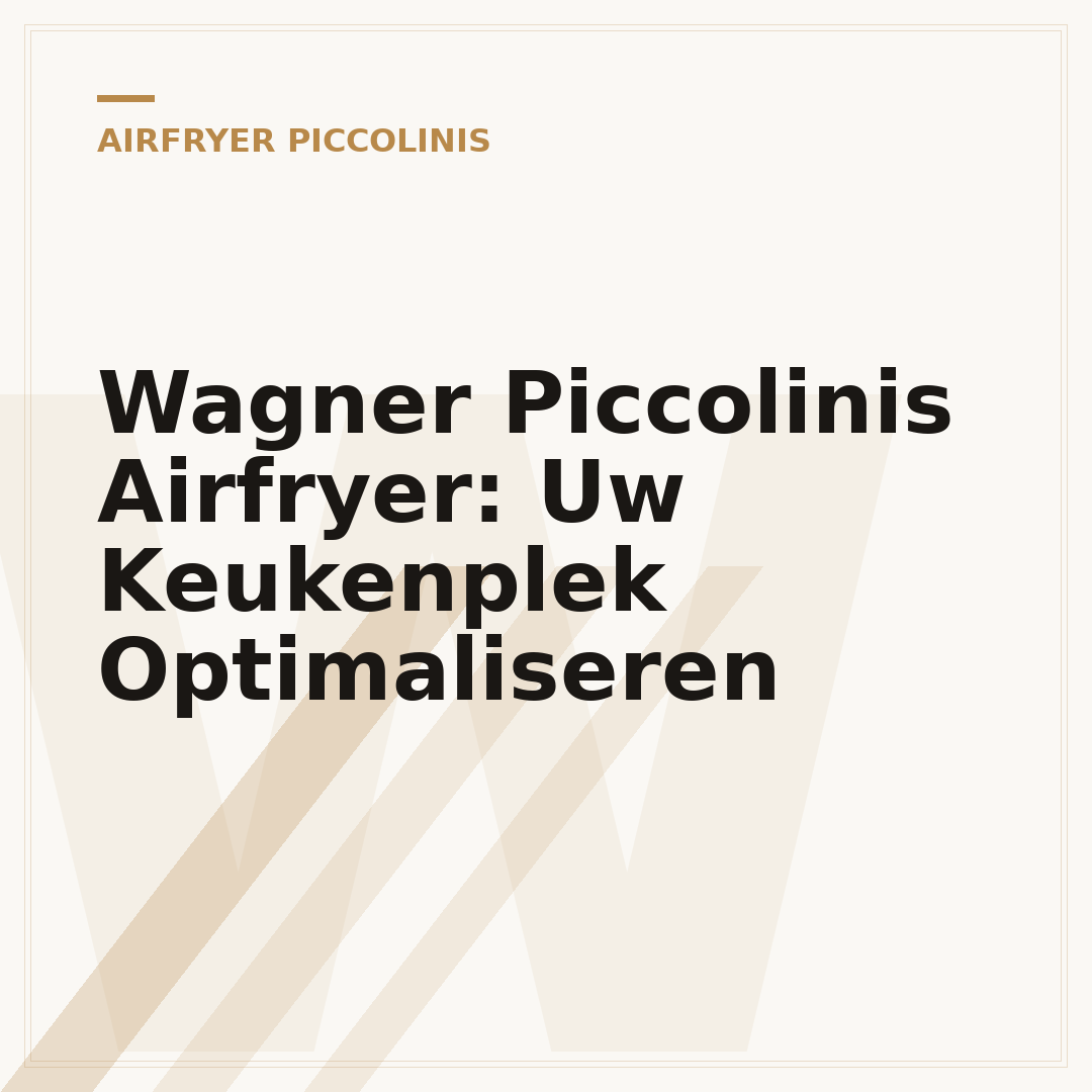 Wagner Piccolinis Airfryer: Uw Keukenplek Optimaliseren