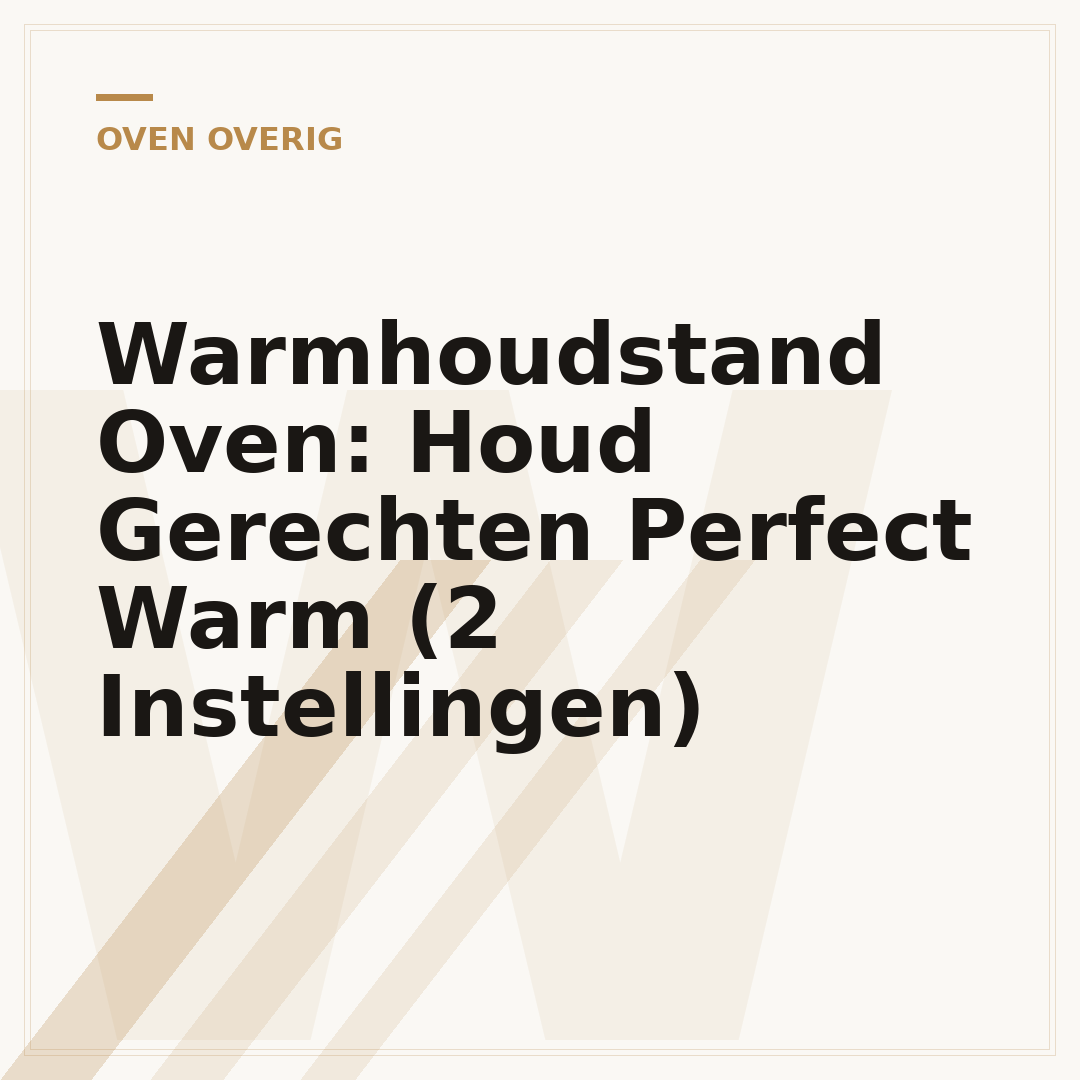 Warmhoudstand Oven: Houd Gerechten Perfect Warm (2 Instellingen)