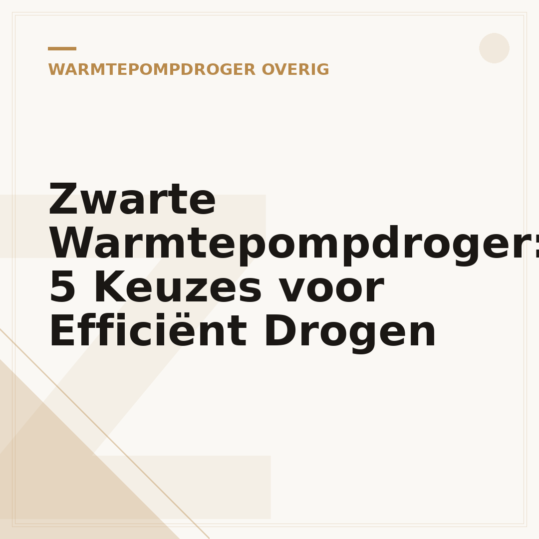 Zwarte Warmtepompdroger: 5 Keuzes voor Efficiënt Drogen