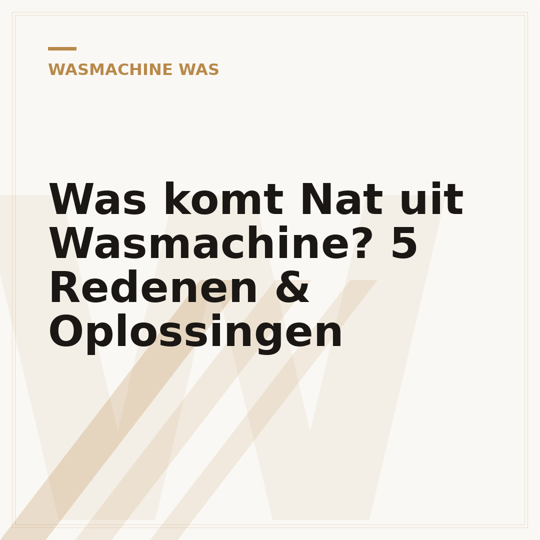 Was komt Nat uit Wasmachine? 5 Redenen & Oplossingen