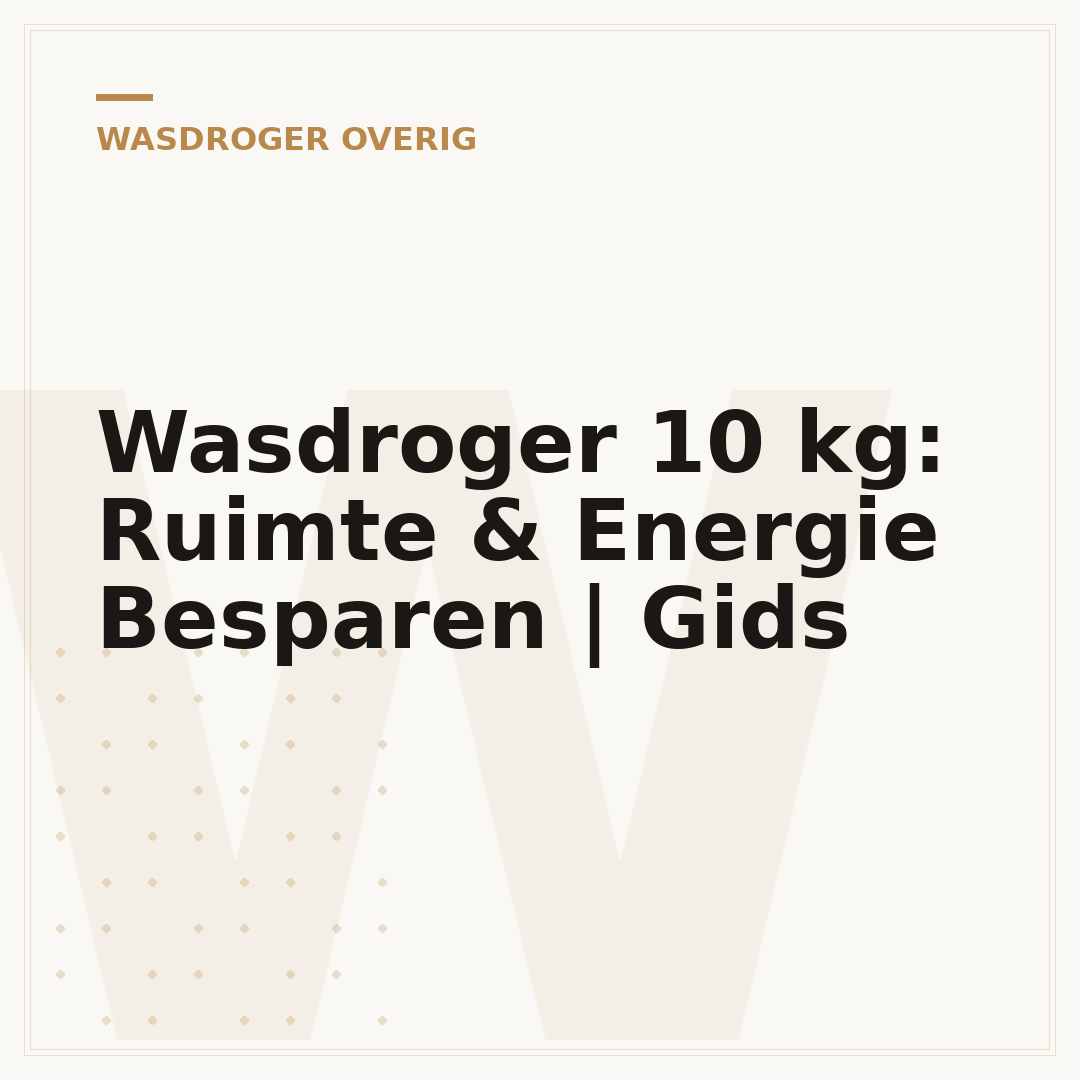 Wasdroger 10 kg: Ruimte & Energie Besparen | Gids