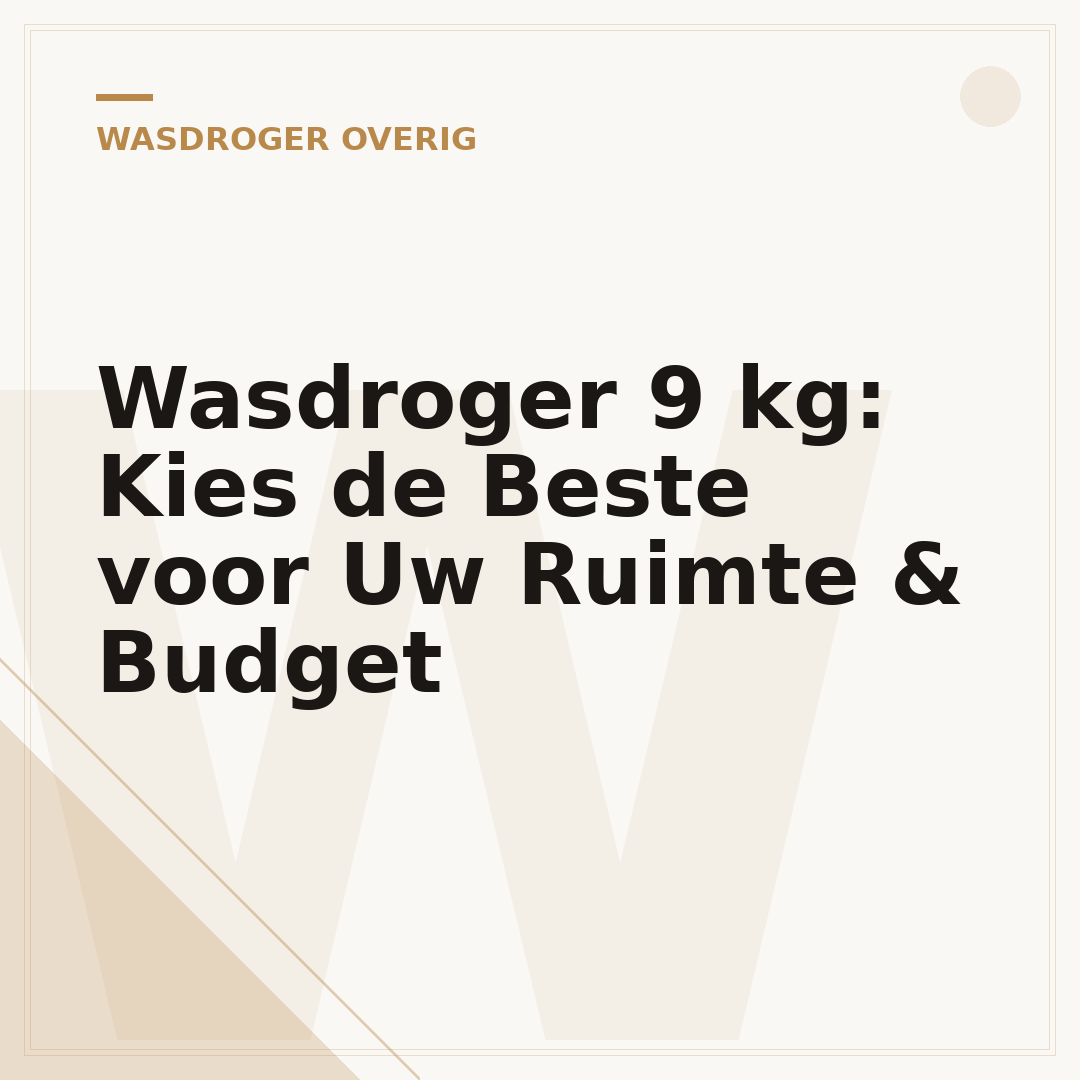 Wasdroger 9 kg: Kies de Beste voor Uw Ruimte & Budget