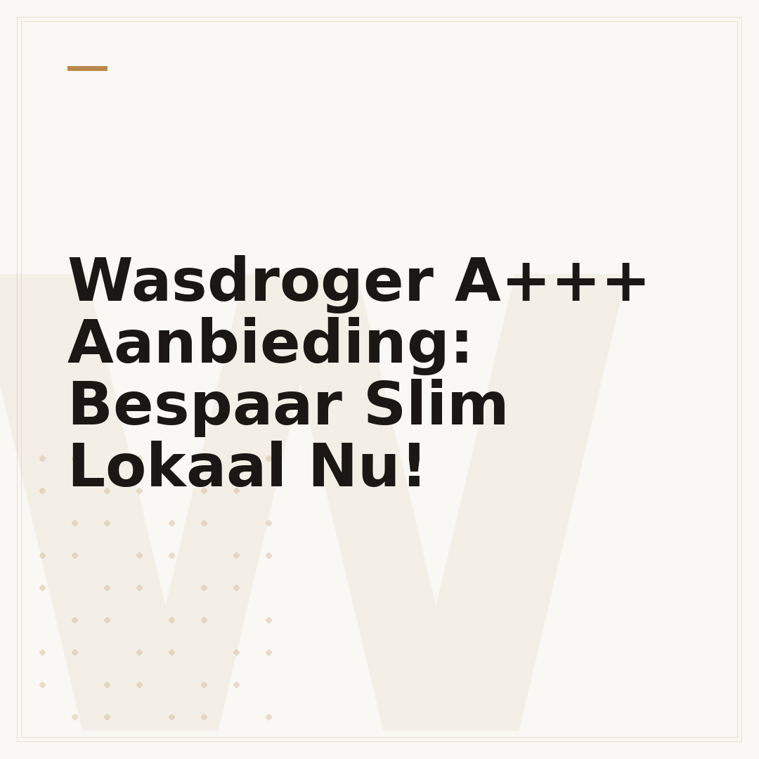 Wasdroger A+++ Aanbieding: Bespaar Slim Lokaal Nu!