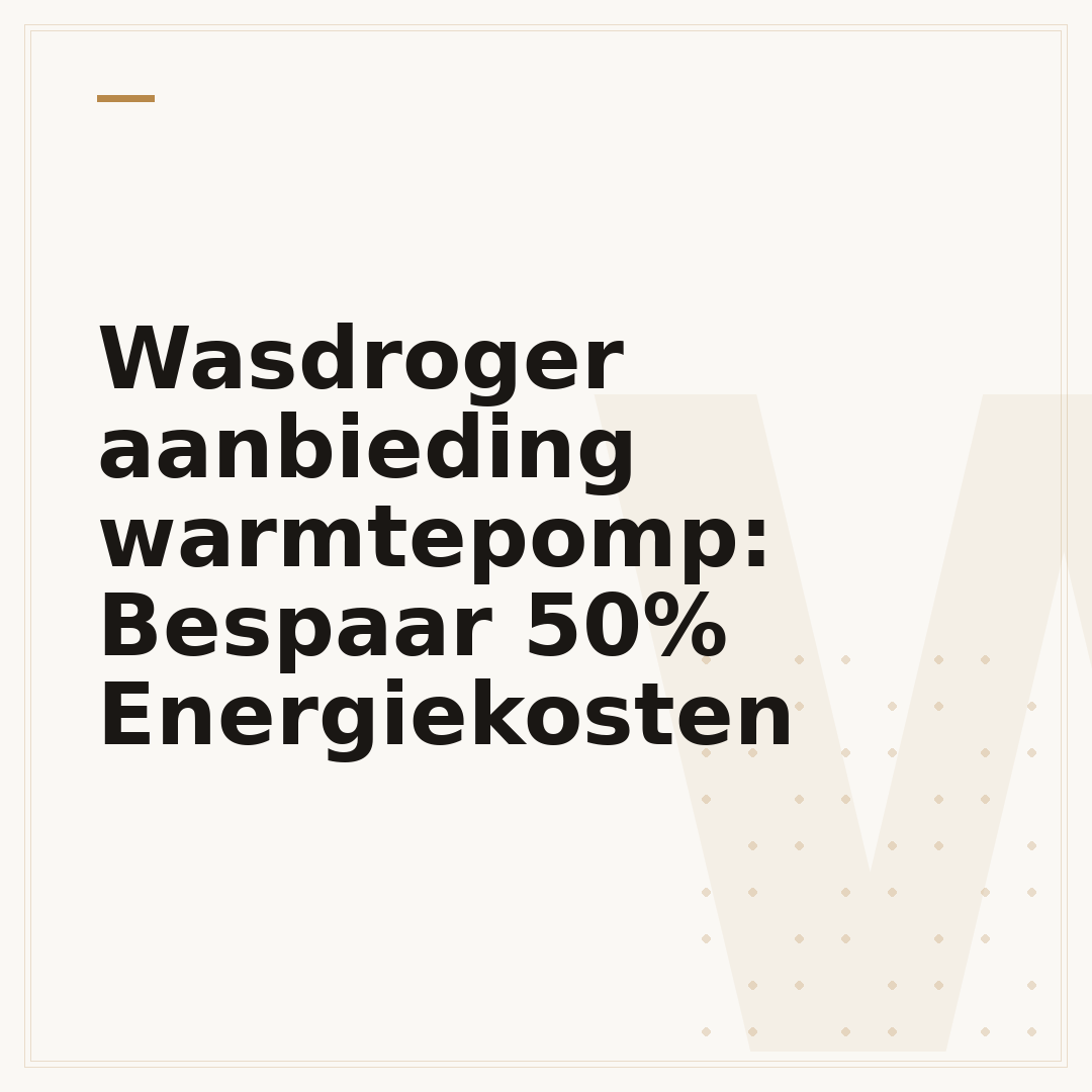 Wasdroger aanbieding warmtepomp: Bespaar 50% Energiekosten