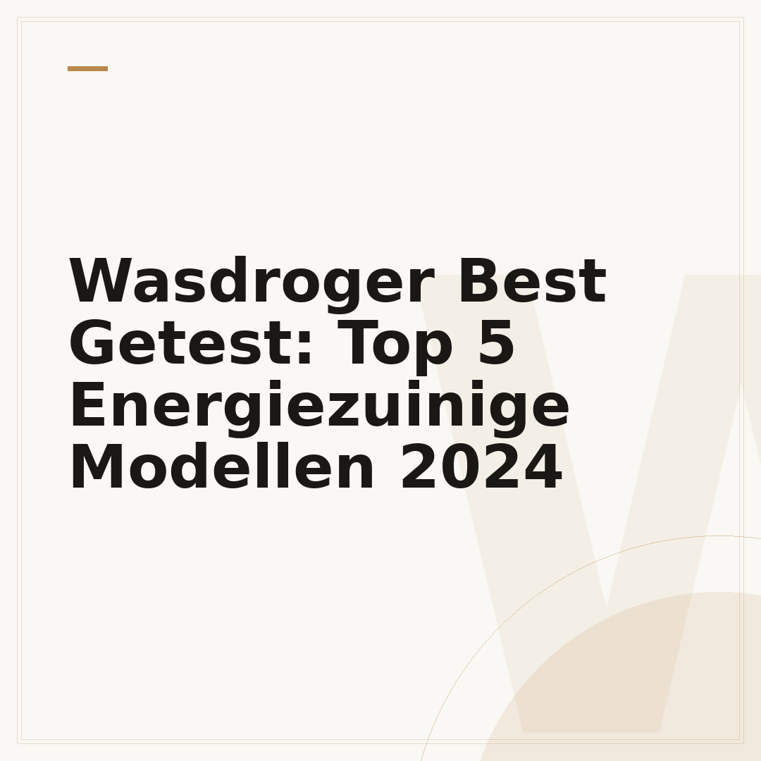 Wasdroger Best Getest: Top 5 Energiezuinige Modellen 2024