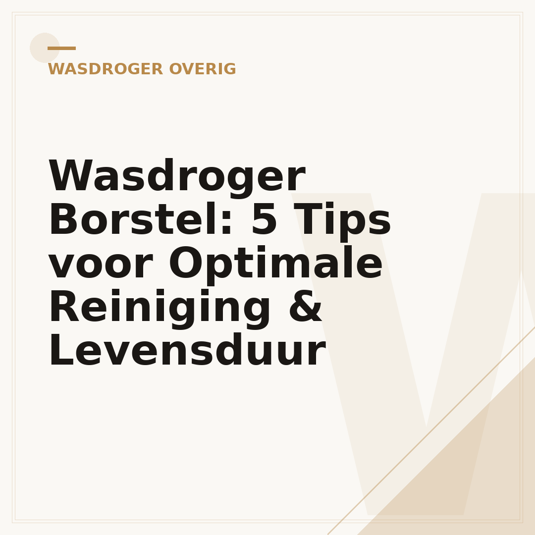 Wasdroger Borstel: 5 Tips voor Optimale Reiniging & Levensduur