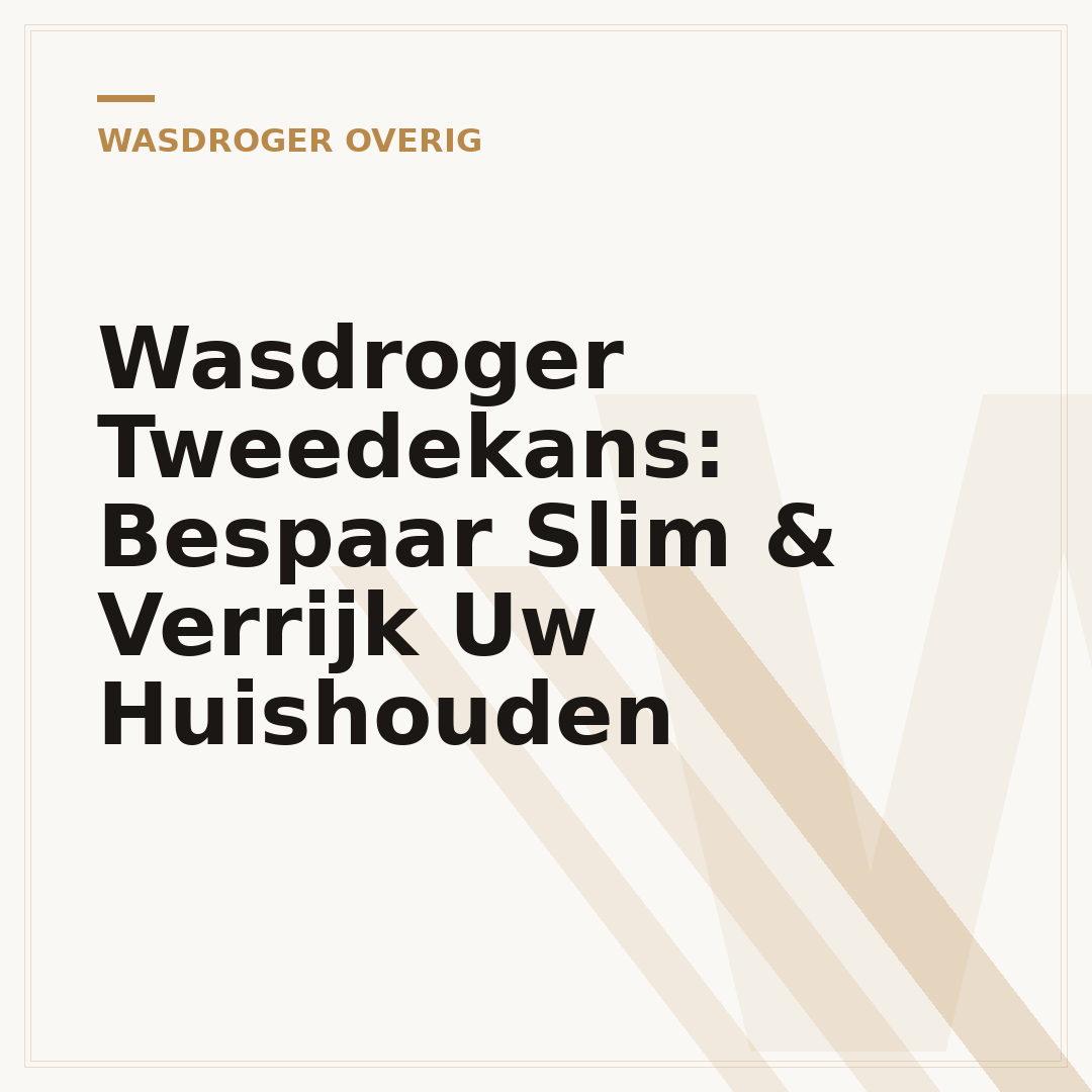 Wasdroger Tweedekans: Bespaar Slim & Verrijk Uw Huishouden