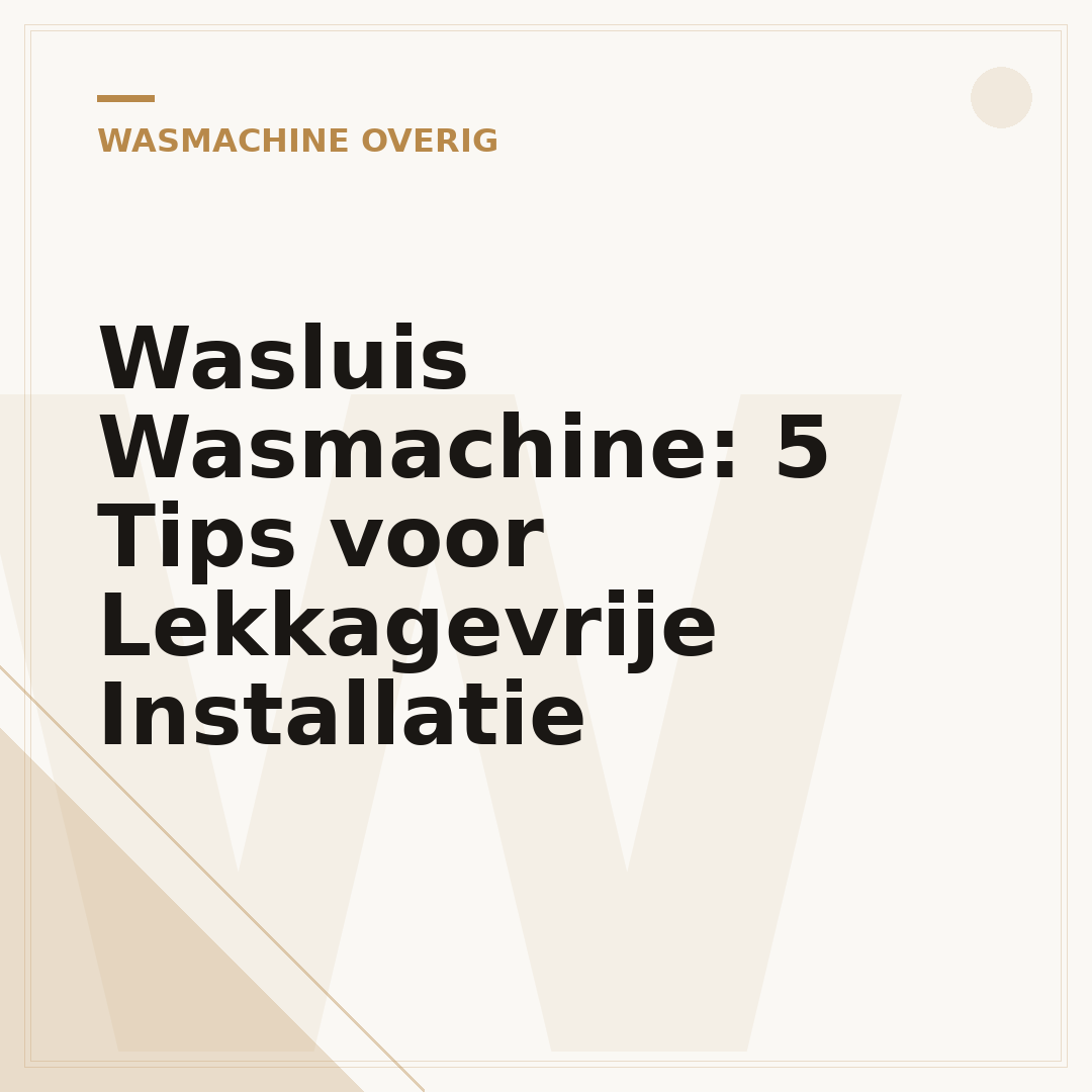 Wasluis Wasmachine: 5 Tips voor Lekkagevrije Installatie