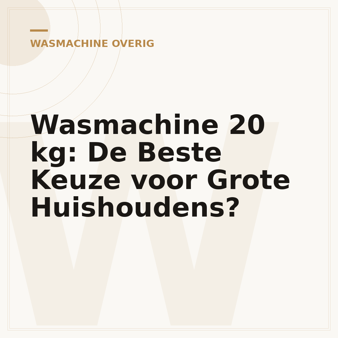 Wasmachine 20 kg: De Beste Keuze voor Grote Huishoudens?