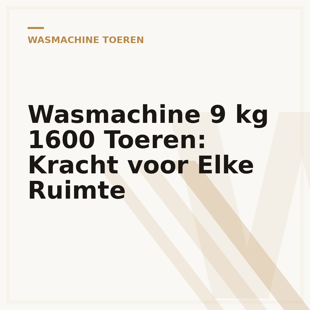 Wasmachine 9 kg 1600 Toeren: Kracht voor Elke Ruimte