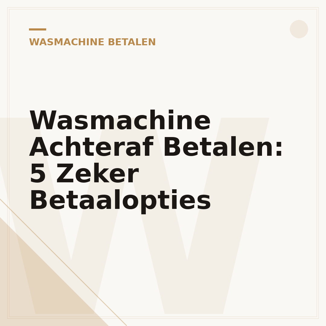 Wasmachine Achteraf Betalen: 5 Zeker Betaalopties
