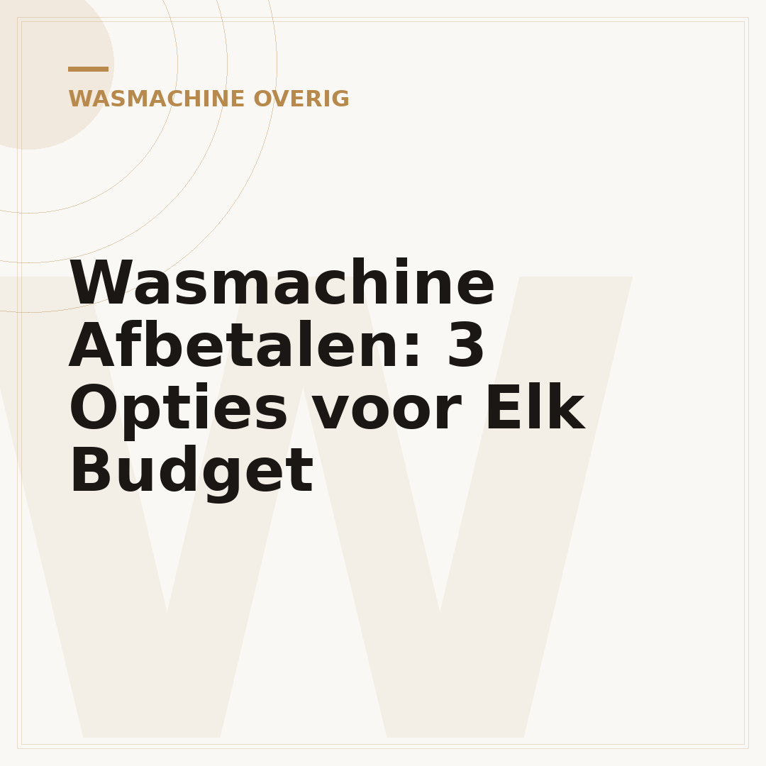 Wasmachine Afbetalen: 3 Opties voor Elk Budget