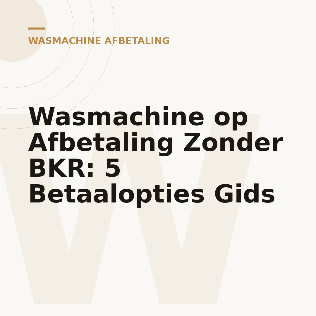 Wasmachine op Afbetaling Zonder BKR: 5 Betaalopties Gids