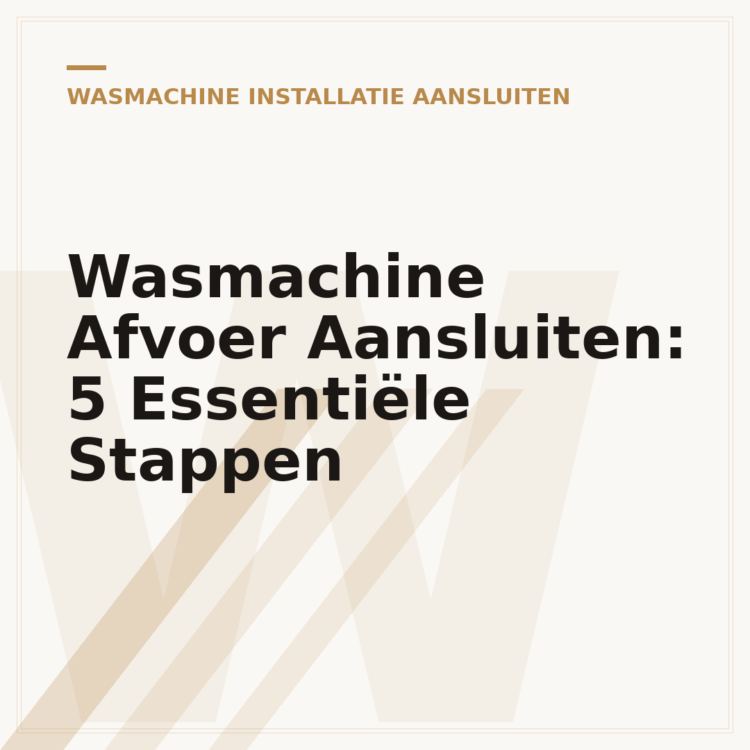 Wasmachine Afvoer Aansluiten: 5 Essentiële Stappen
