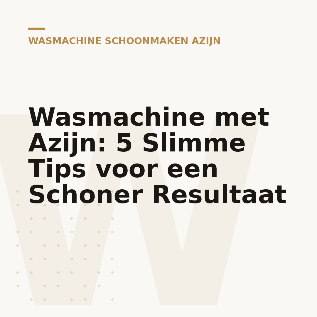 Wasmachine met Azijn: 5 Slimme Tips voor een Schoner Resultaat