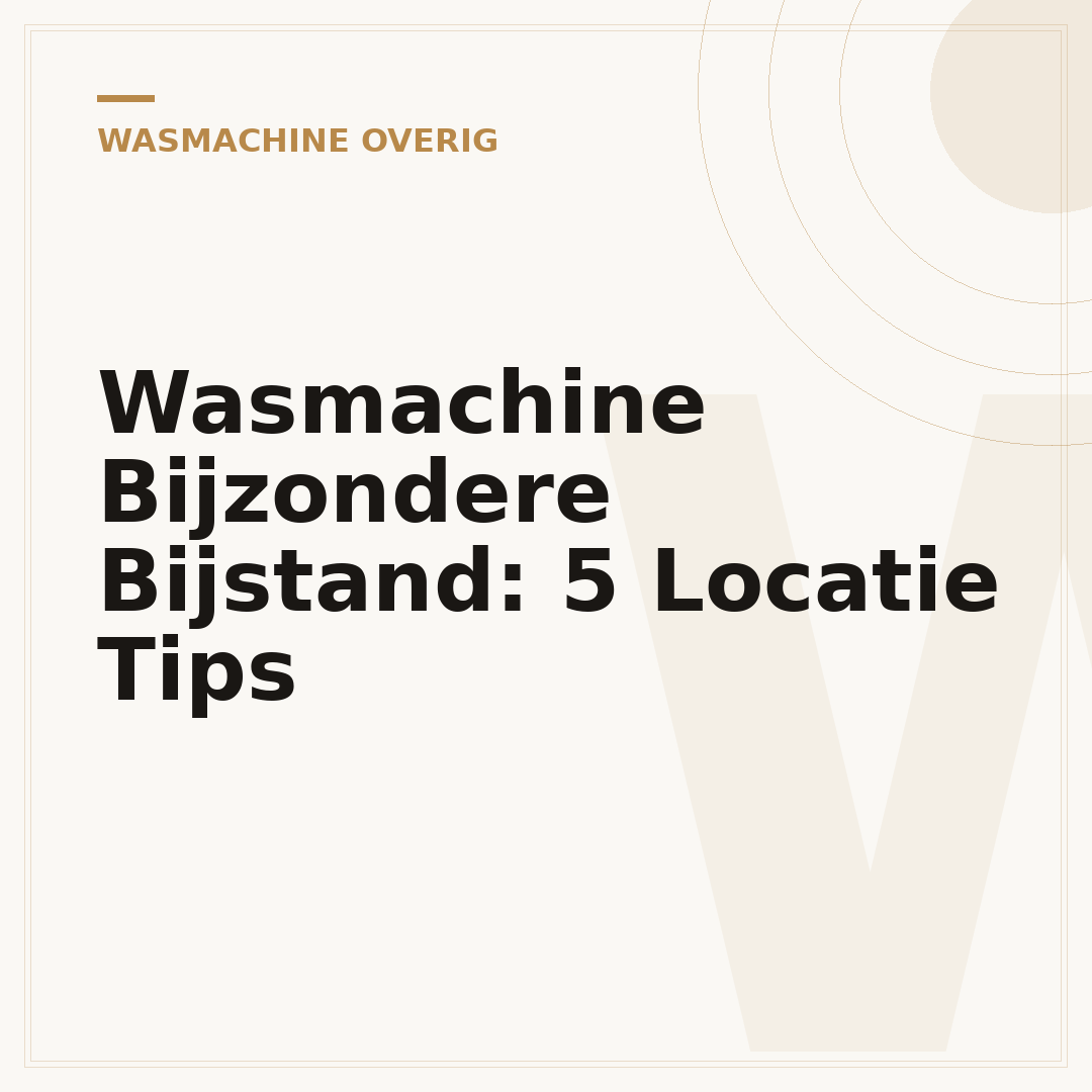 Wasmachine Bijzondere Bijstand: 5 Locatie Tips