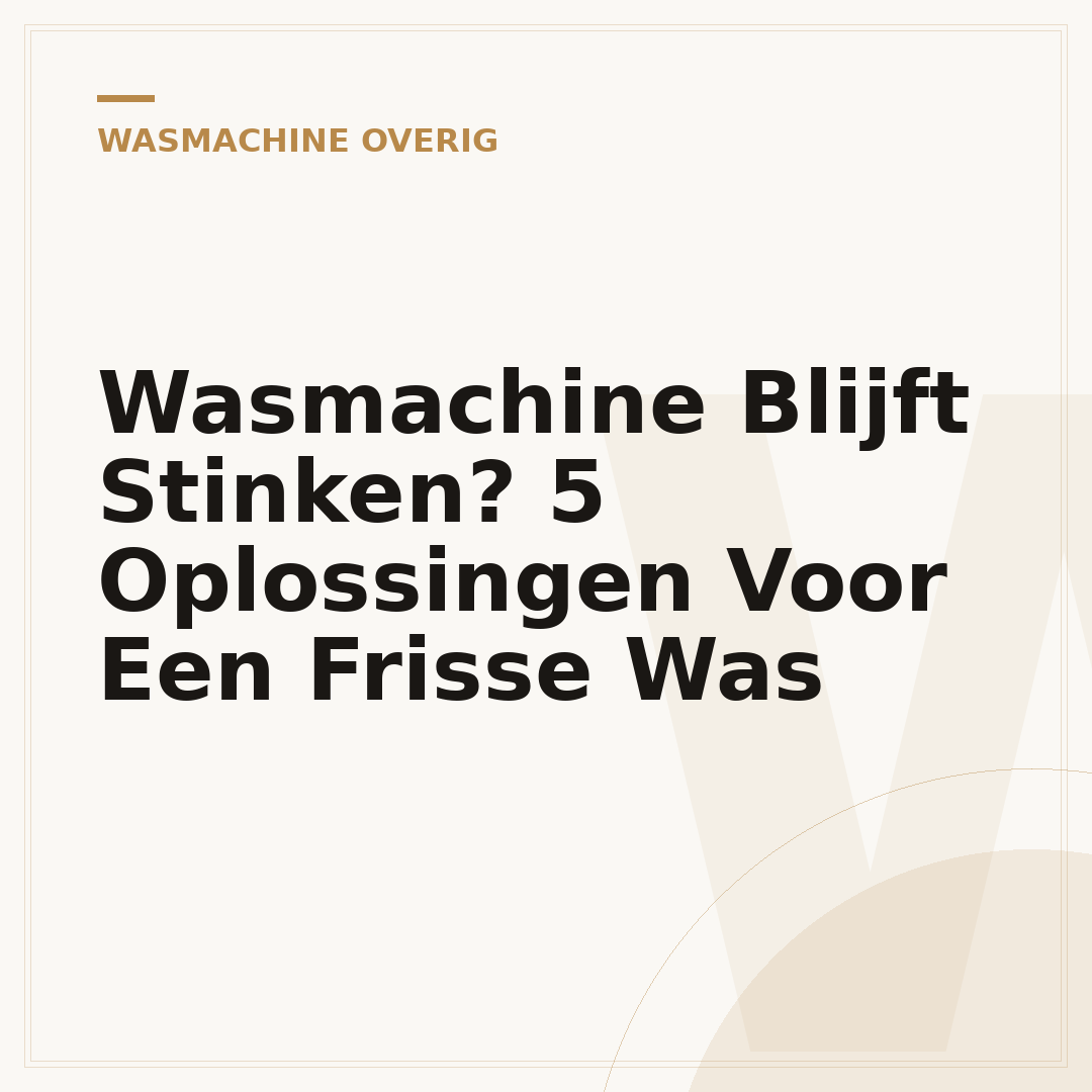 Wasmachine Blijft Stinken? 5 Oplossingen Voor Een Frisse Was