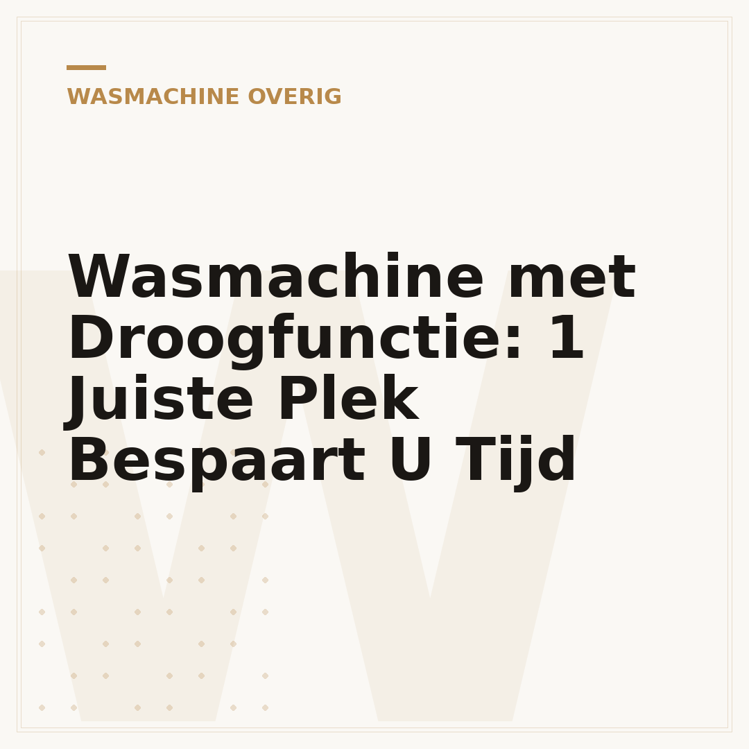 Wasmachine met Droogfunctie: 1 Juiste Plek Bespaart U Tijd