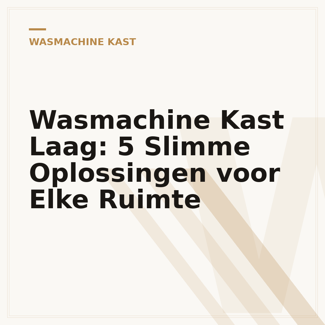 Wasmachine Kast Laag: 5 Slimme Oplossingen voor Elke Ruimte