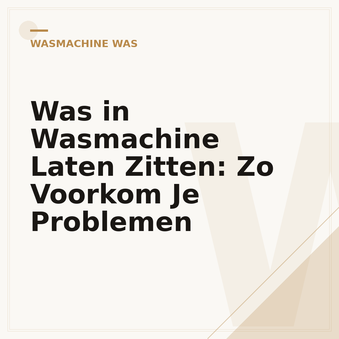 Was in Wasmachine Laten Zitten: Zo Voorkom Je Problemen