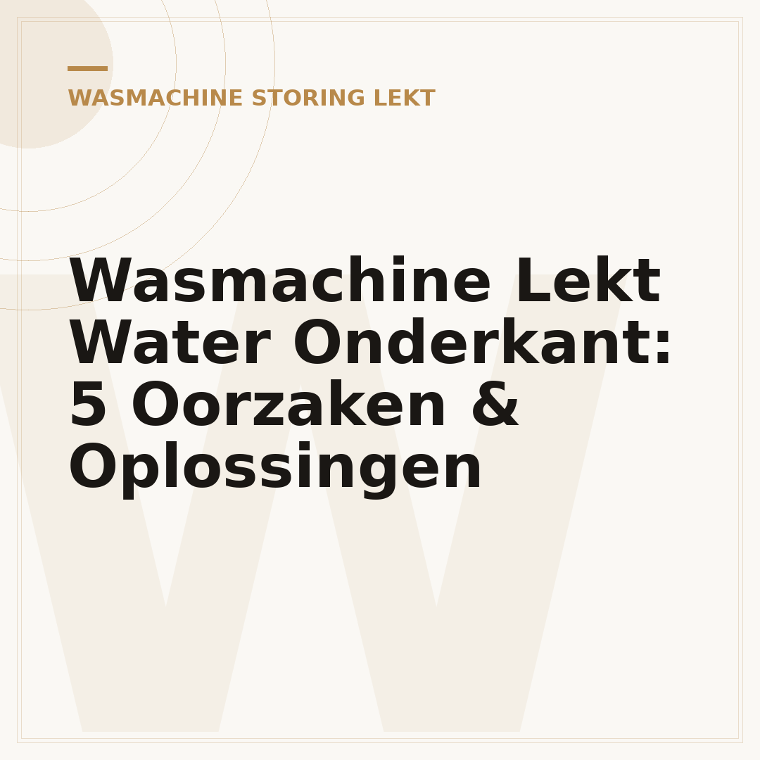 Wasmachine Lekt Water Onderkant: 5 Oorzaken & Oplossingen