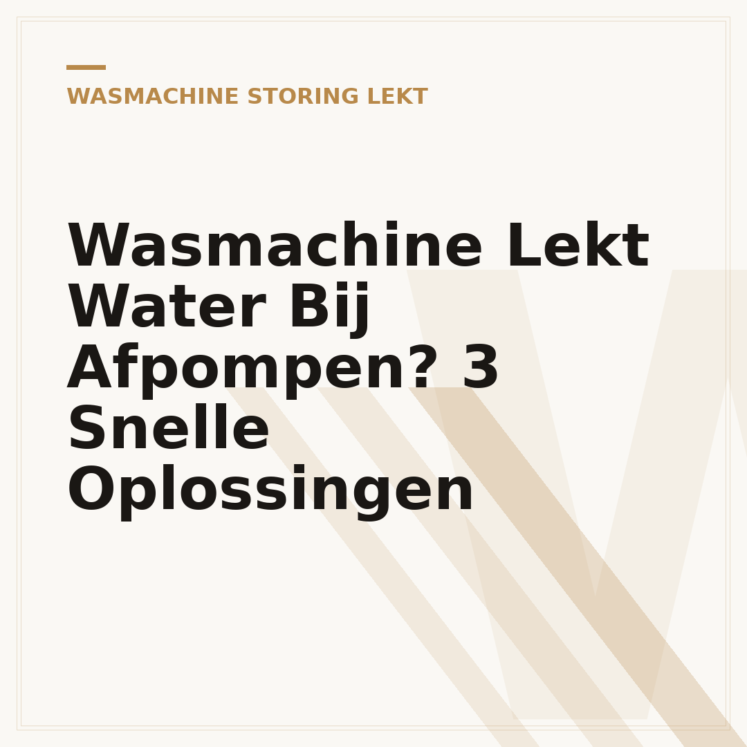 Wasmachine Lekt Water Bij Afpompen? 3 Snelle Oplossingen