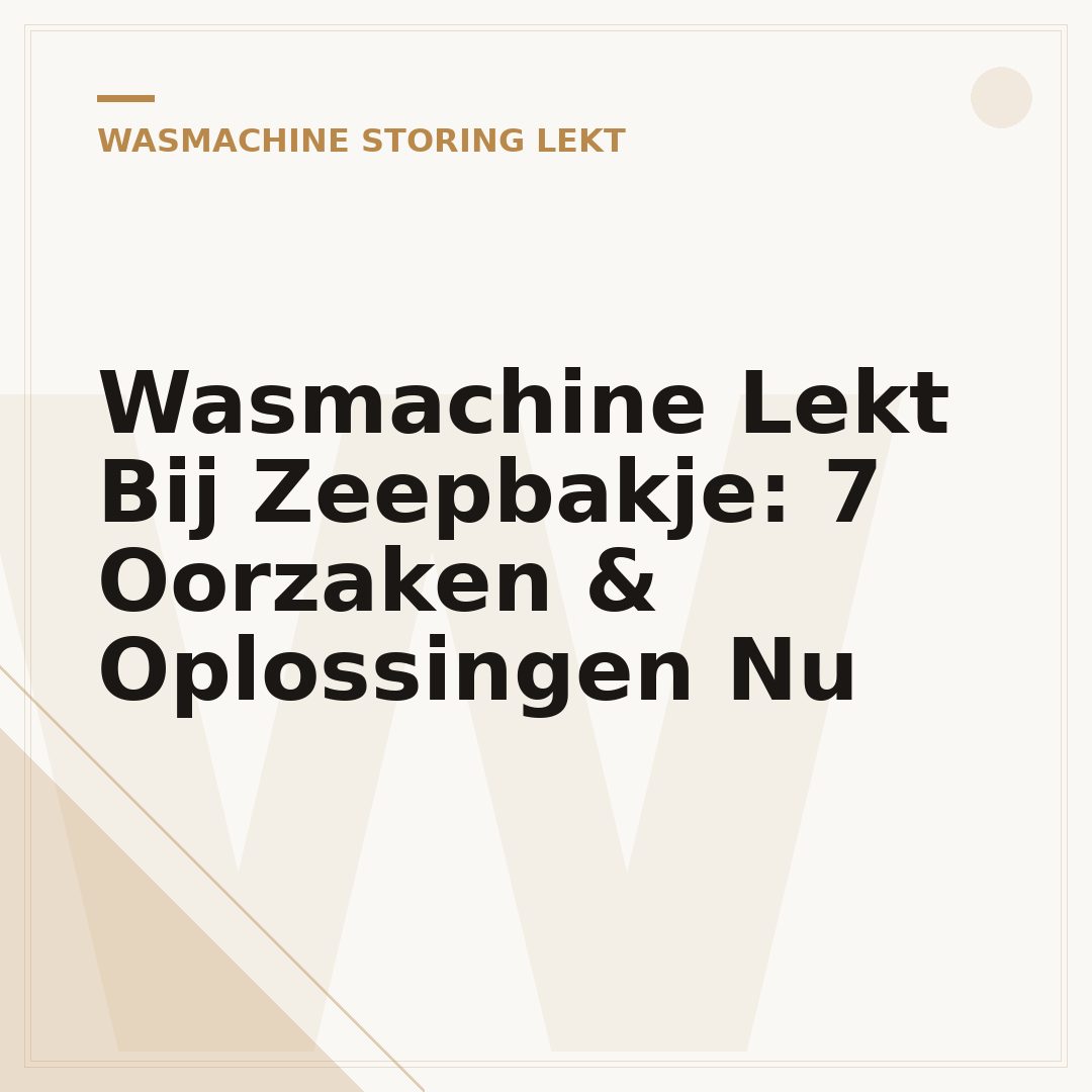 Wasmachine Lekt Bij Zeepbakje: 7 Oorzaken & Oplossingen Nu