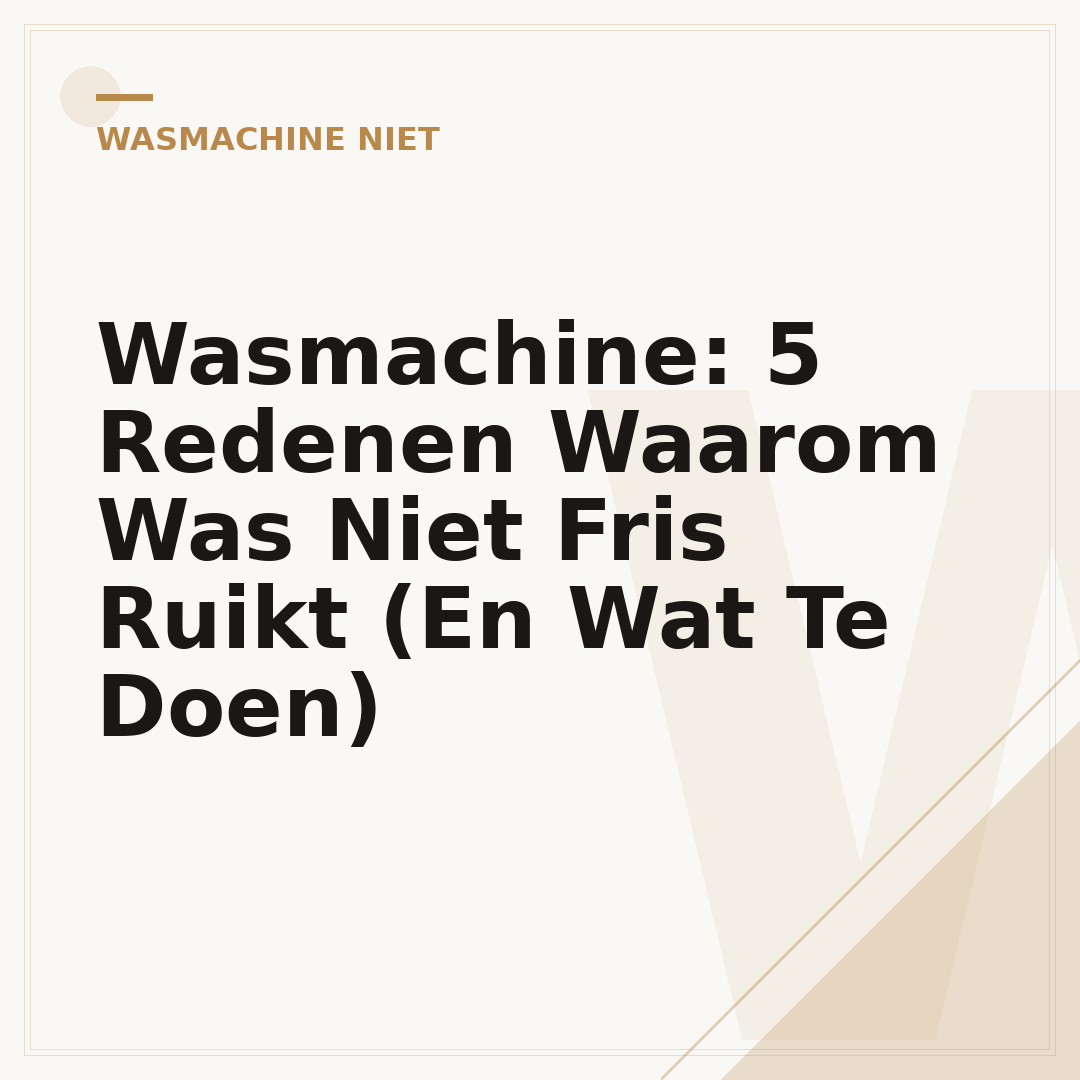 Wasmachine: 5 Redenen Waarom Was Niet Fris Ruikt (En Wat Te Doen)