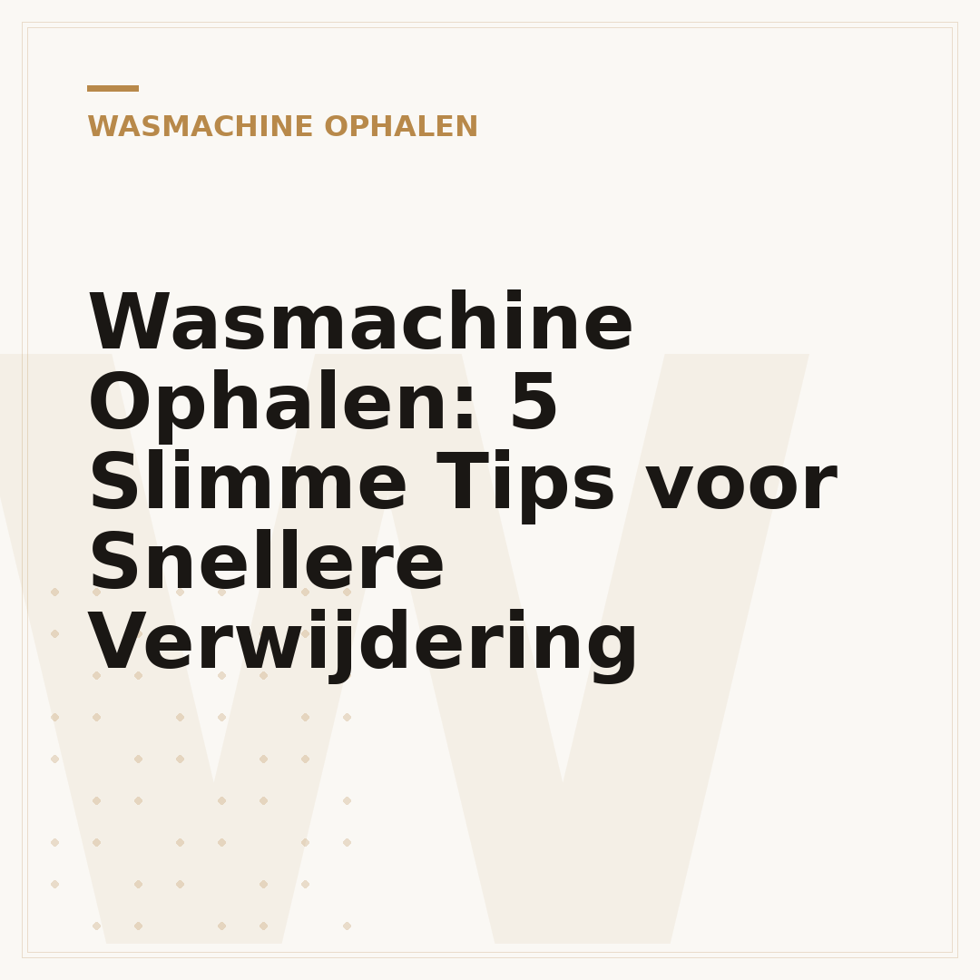 Wasmachine Ophalen: 5 Slimme Tips voor Snellere Verwijdering