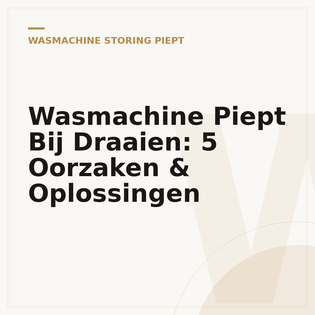 Wasmachine Piept Bij Draaien: 5 Oorzaken & Oplossingen