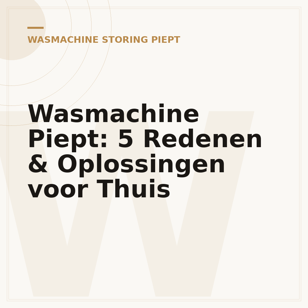 Wasmachine Piept: 5 Redenen & Oplossingen voor Thuis