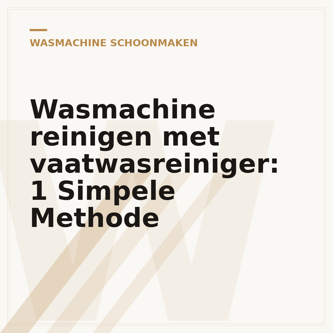 Wasmachine reinigen met vaatwasreiniger: 1 Simpele Methode
