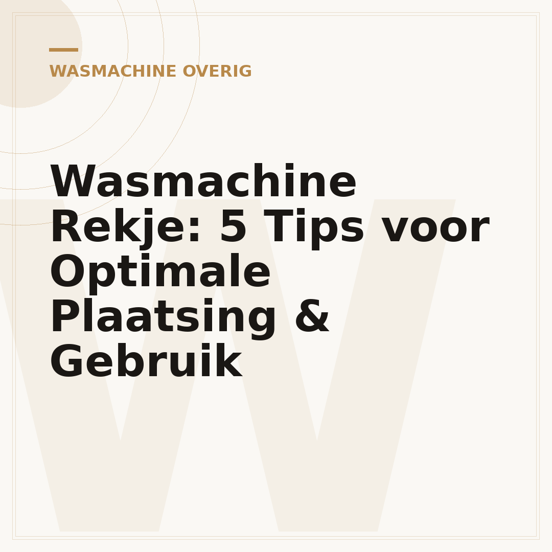 Wasmachine Rekje: 5 Tips voor Optimale Plaatsing & Gebruik