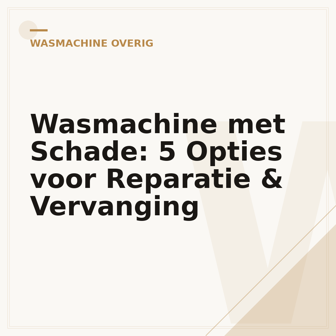 Wasmachine met Schade: 5 Opties voor Reparatie & Vervanging