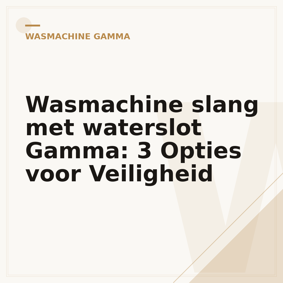 Wasmachine slang met waterslot Gamma: 3 Opties voor Veiligheid