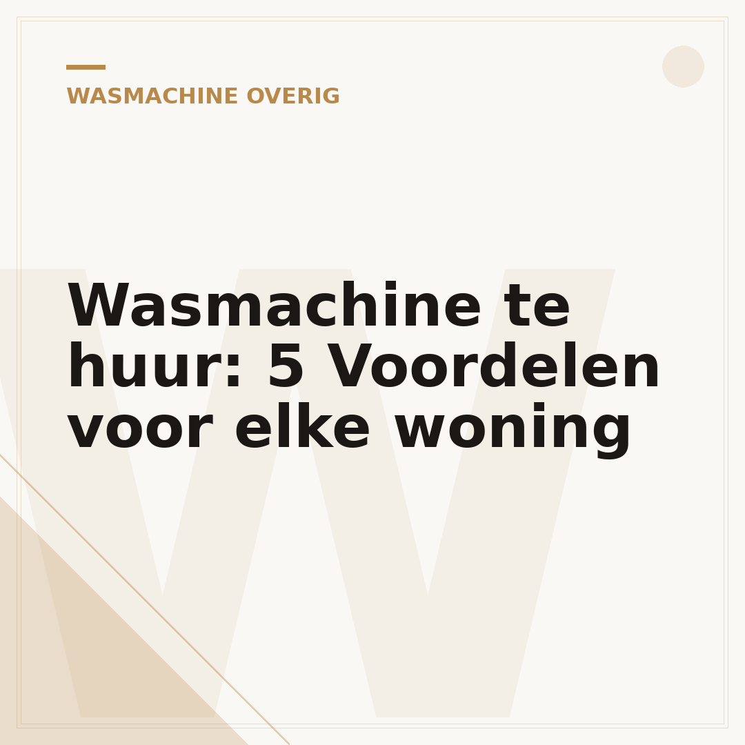 Wasmachine te huur: 5 Voordelen voor elke woning