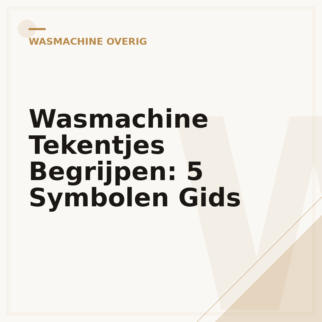 Wasmachine Tekentjes Begrijpen: 5 Symbolen Gids