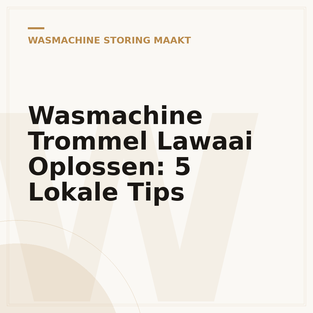 Wasmachine Trommel Lawaai Oplossen: 5 Lokale Tips